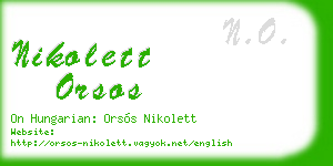 nikolett orsos business card