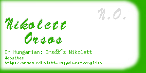 nikolett orsos business card